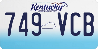 KY license plate 749VCB