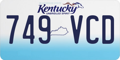 KY license plate 749VCD