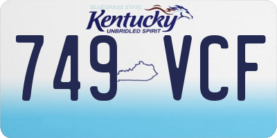 KY license plate 749VCF