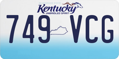 KY license plate 749VCG