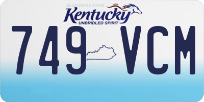 KY license plate 749VCM