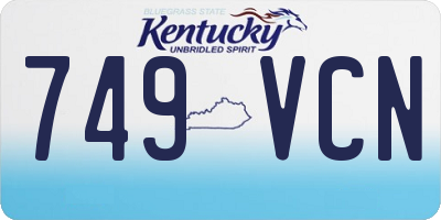 KY license plate 749VCN