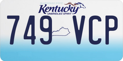 KY license plate 749VCP