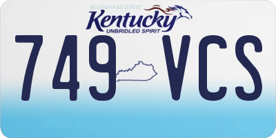 KY license plate 749VCS
