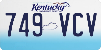 KY license plate 749VCV