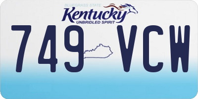 KY license plate 749VCW