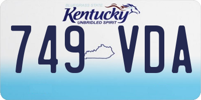 KY license plate 749VDA
