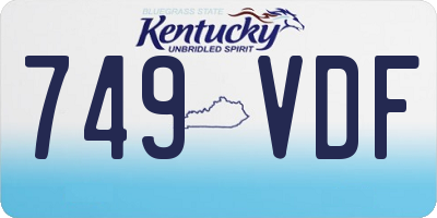 KY license plate 749VDF