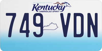 KY license plate 749VDN