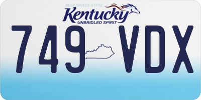 KY license plate 749VDX