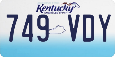 KY license plate 749VDY