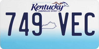KY license plate 749VEC