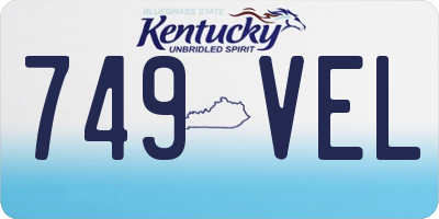 KY license plate 749VEL