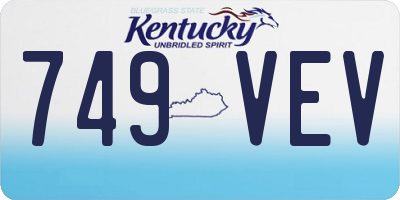 KY license plate 749VEV