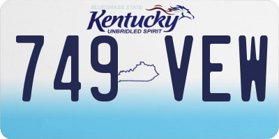 KY license plate 749VEW