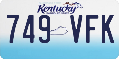 KY license plate 749VFK