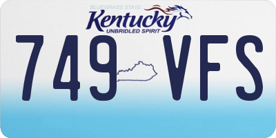 KY license plate 749VFS