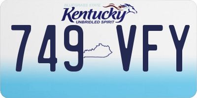 KY license plate 749VFY