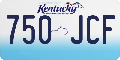 KY license plate 750JCF