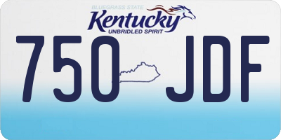 KY license plate 750JDF