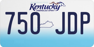 KY license plate 750JDP