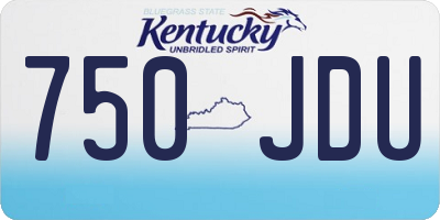 KY license plate 750JDU
