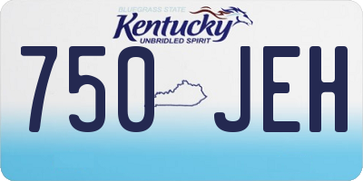 KY license plate 750JEH