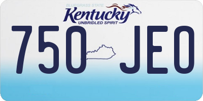 KY license plate 750JEO
