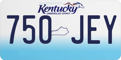 KY license plate 750JEY