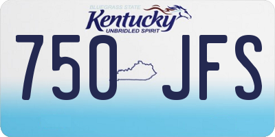 KY license plate 750JFS