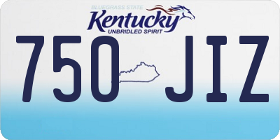 KY license plate 750JIZ
