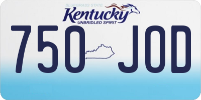 KY license plate 750JOD