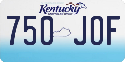 KY license plate 750JOF
