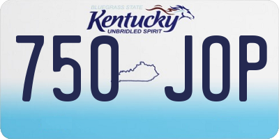 KY license plate 750JOP