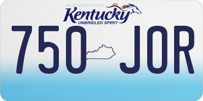 KY license plate 750JOR