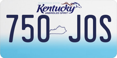 KY license plate 750JOS