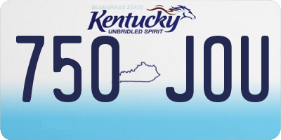 KY license plate 750JOU