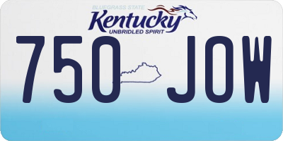 KY license plate 750JOW