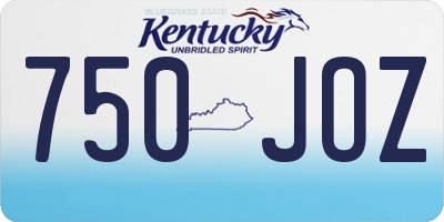 KY license plate 750JOZ