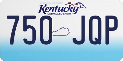 KY license plate 750JQP