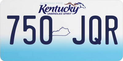 KY license plate 750JQR