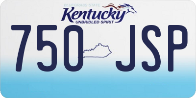 KY license plate 750JSP