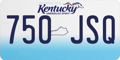 KY license plate 750JSQ