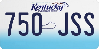 KY license plate 750JSS