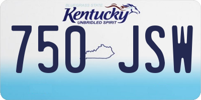 KY license plate 750JSW