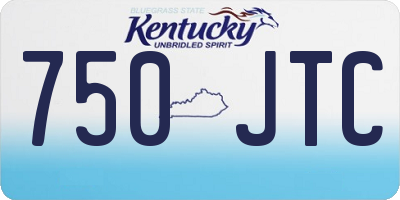 KY license plate 750JTC