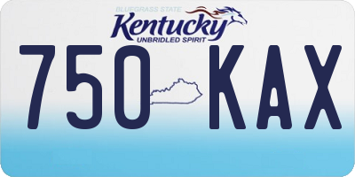 KY license plate 750KAX