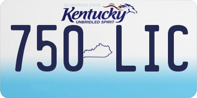 KY license plate 750LIC
