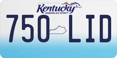 KY license plate 750LID
