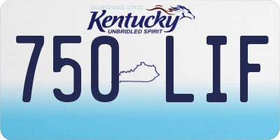 KY license plate 750LIF